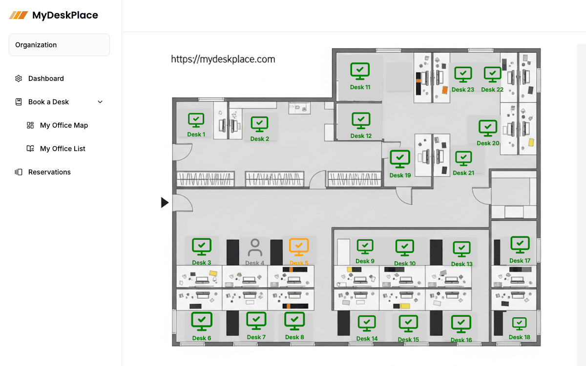 Interactive office map screenshot